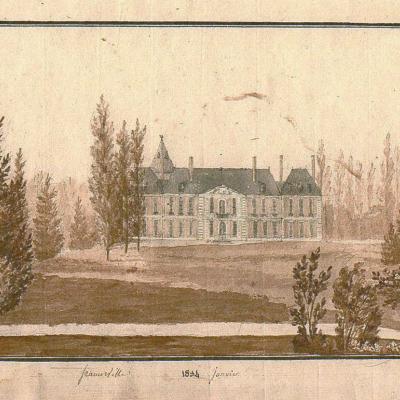 aquarelle de Caroline de Castéja représentant le château aquarelle de Caroline de Castéja représentant le château